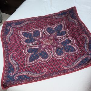 Red and Blue Paisley Scarf